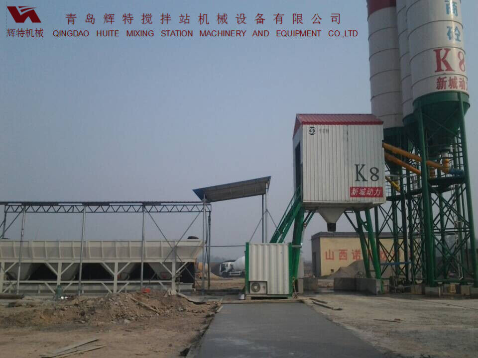 輝特混凝土攪拌站HZS50攪拌性能強，攪拌均勻、迅速，生產效率高